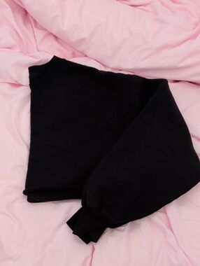 TNA Black Cropped Crewneck Pullover